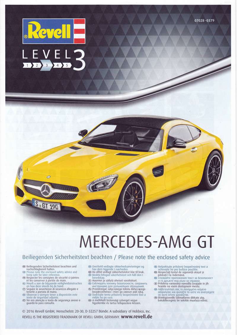 Revell-07028-Mercedes-AMG-19 Mercedes AMG GT in 1:24 von Revell