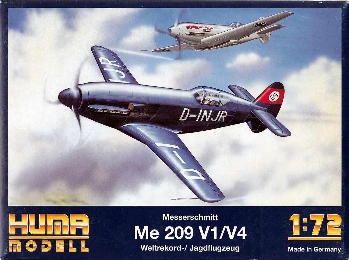HUMA-Me-209-5 Messerschmitt Me 209 V1/V4 im Maßstab 1:72 von HUMA