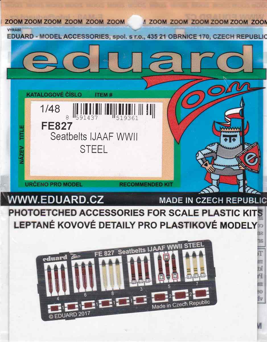 Eduard-FE-827-Seatbelts-IJAAF-WW-II-STEEL-1zu48-Blister Sitzgurte STEEL IJAAF WW II in 1:48 und 1:72 von Eduard --- FE 827 und SS 590
