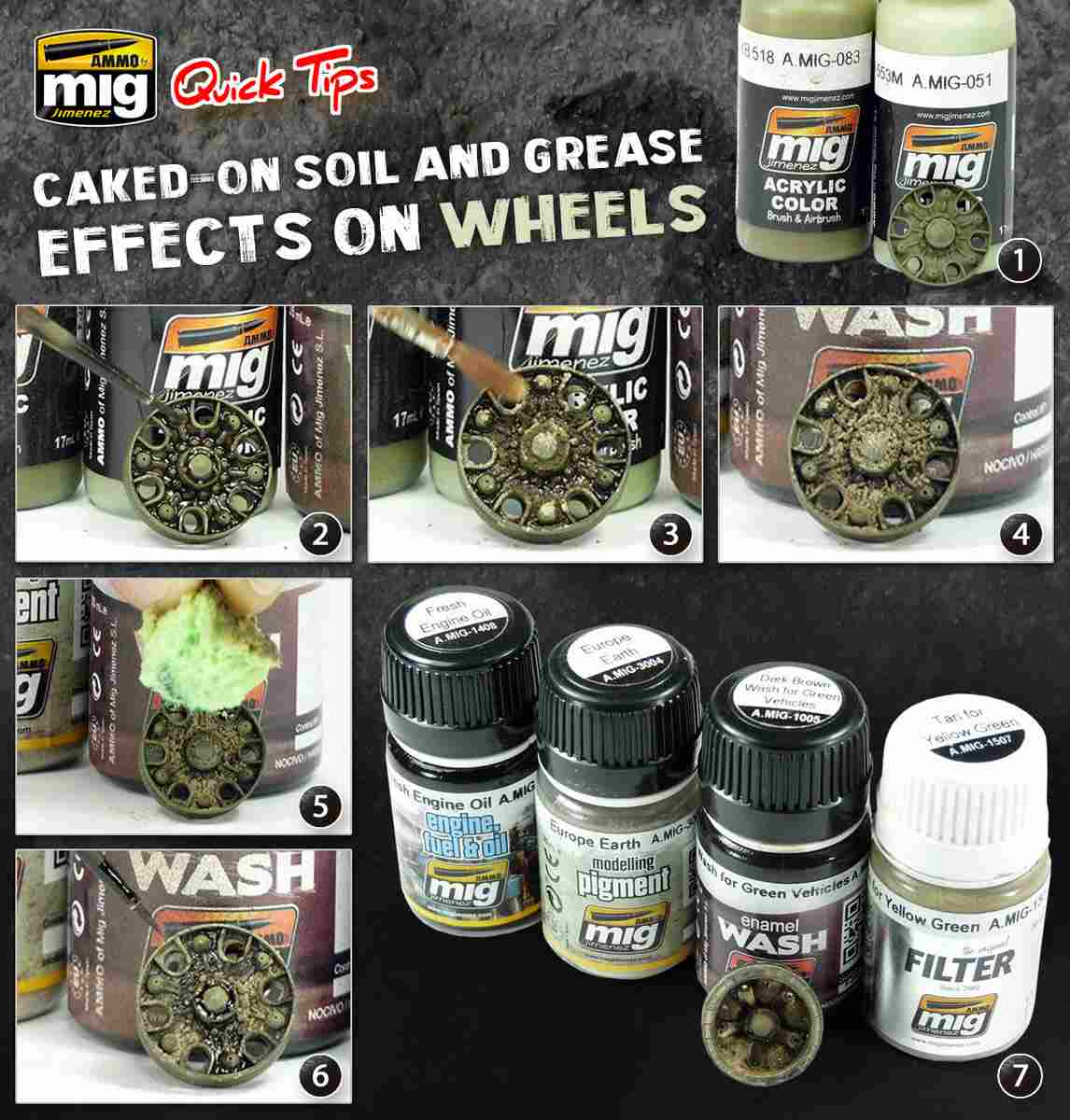 Ammo-by-Mig-Caked-Soil-effects Caked Soil and grease Effects on wheels Ammo by Mig Quicktip
