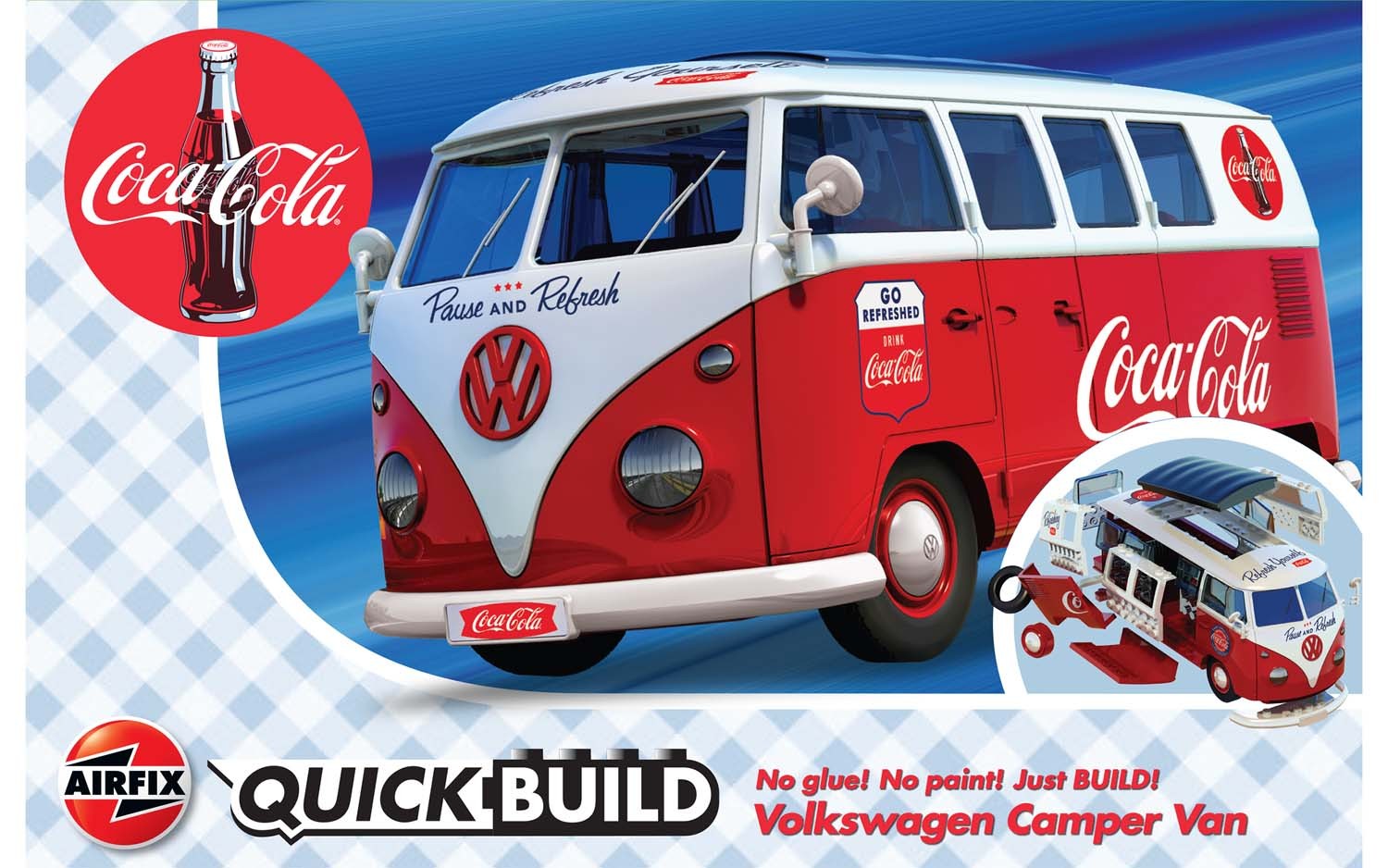 Airfix Quick Build Red VW Camper Van Plastic Model Kit J6017