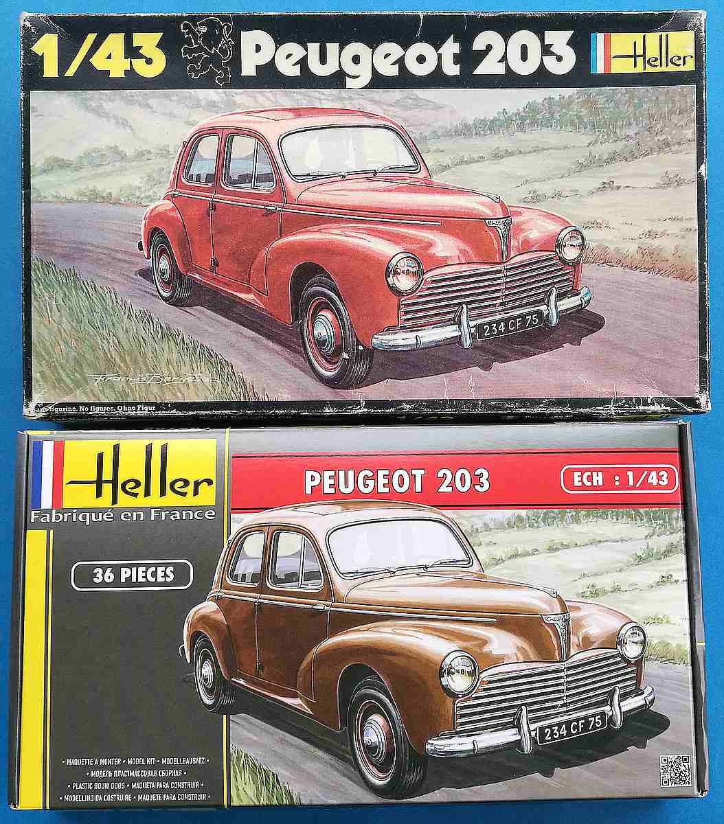 Heller-160-Peugeot-203-1zu43-2 Kit-Archäologie: Peugeot 203 in 1:43 von Heller #160