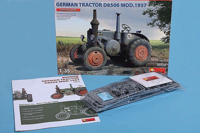 MiniArt-38029-German-Tractor-D-8506-Mod.-1937-2 German Agricultural Tractor D 8506 Model 1937 in 1:35 von MiniArt # 39029