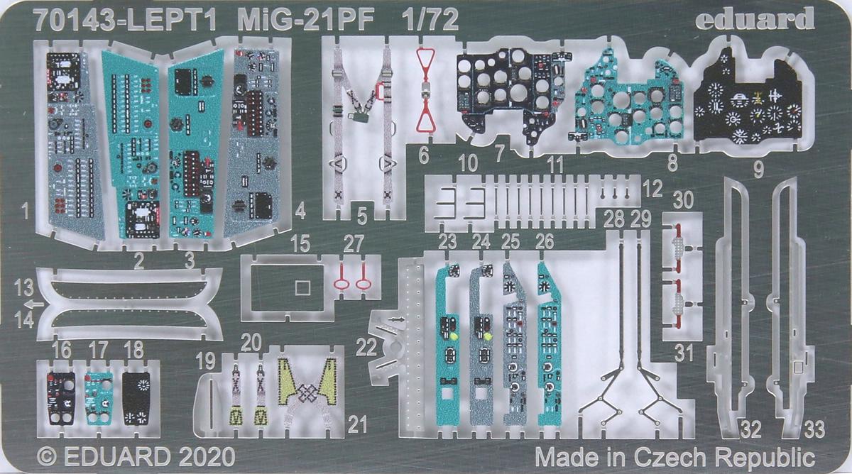 Eduard-70143-MiG-21-PF-ProfiPack-44 MiG-21PF in 1:72 von Eduard #70143