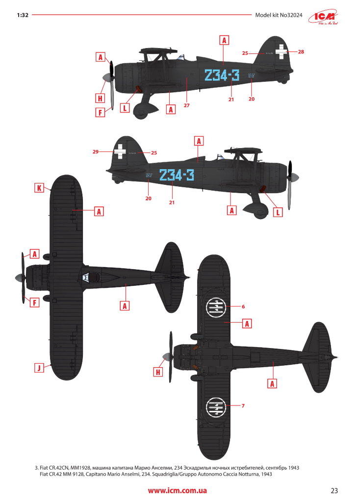 Review_ICM_CR.42_Night_52 Fiat CR.42 CN night fighter - ICM 1/32