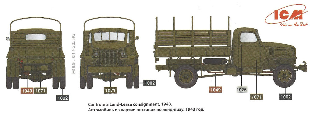 Color-Anleitung G7107 WW II Army Truck in 1:35 von ICM (#35593)
