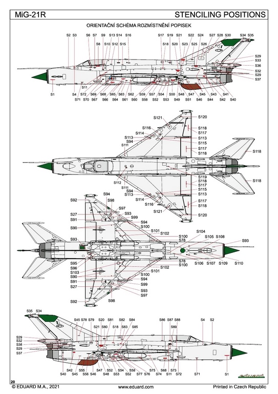 Eduard-8238-MiG-21R-ProfiPack-72 MiG-21R (Aufklärerversion) als ProfiPack in 1:48 von Eduard #8238