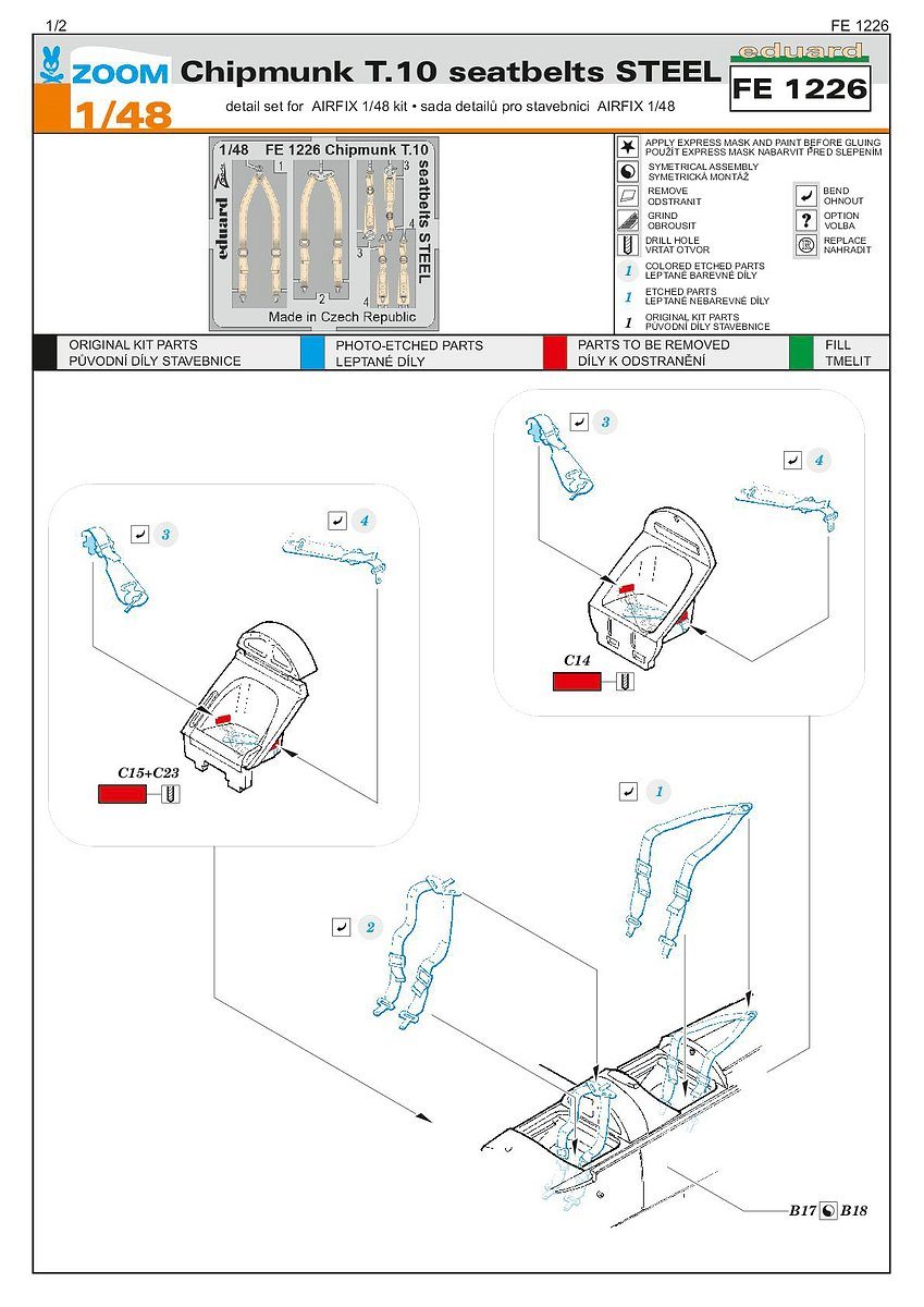 Eduard-FE-1226-Chipmunk-T.10-Seatbelts-STEEL-3 Seatbelts STEEL für die 1:48er Chipmunk von Eduard # FE 1226