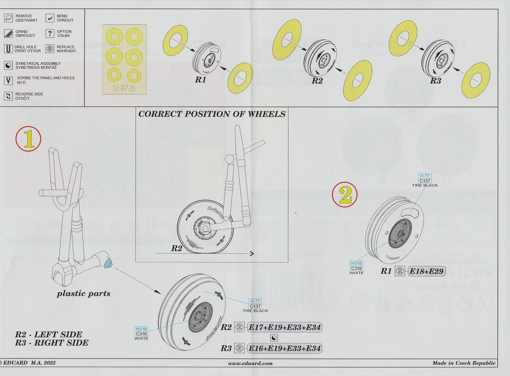 Eduard-648735-OV-10-wheels-7 OV-10 Wheels for ICM in 1:48 von Eduard #648735