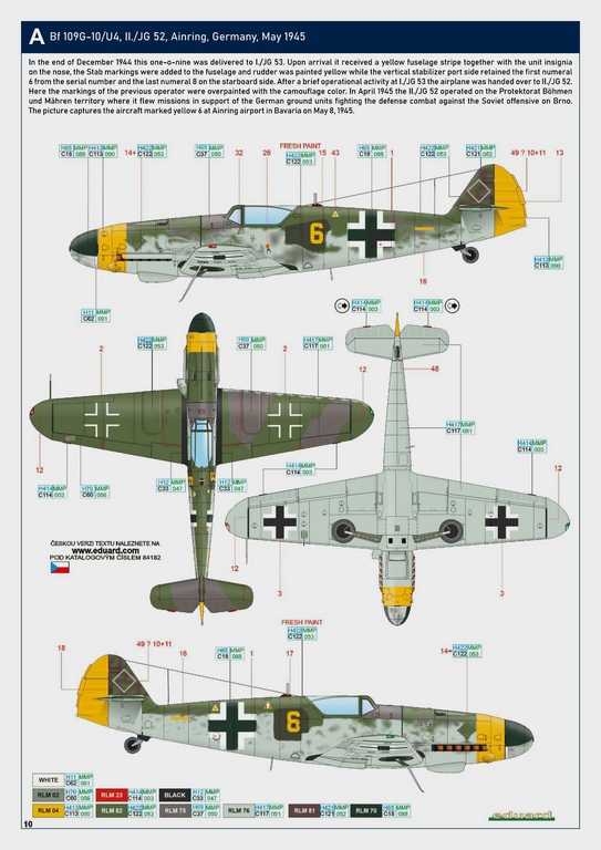 Eduard-84182-Bf-109-G-10-WNF-Diana-WEEKEND-28 Bf 109 G10 von Eduard als Weekend-Edition-Neuauflage in 1:48 #84182