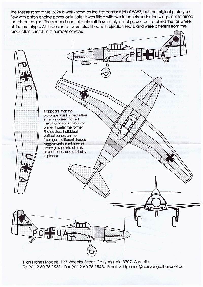 High-Planes-Me-262-V1-15 Kit-Archäologie: Messerschmitt Me 262 V1 in 1:72 von High Plane Models #72038