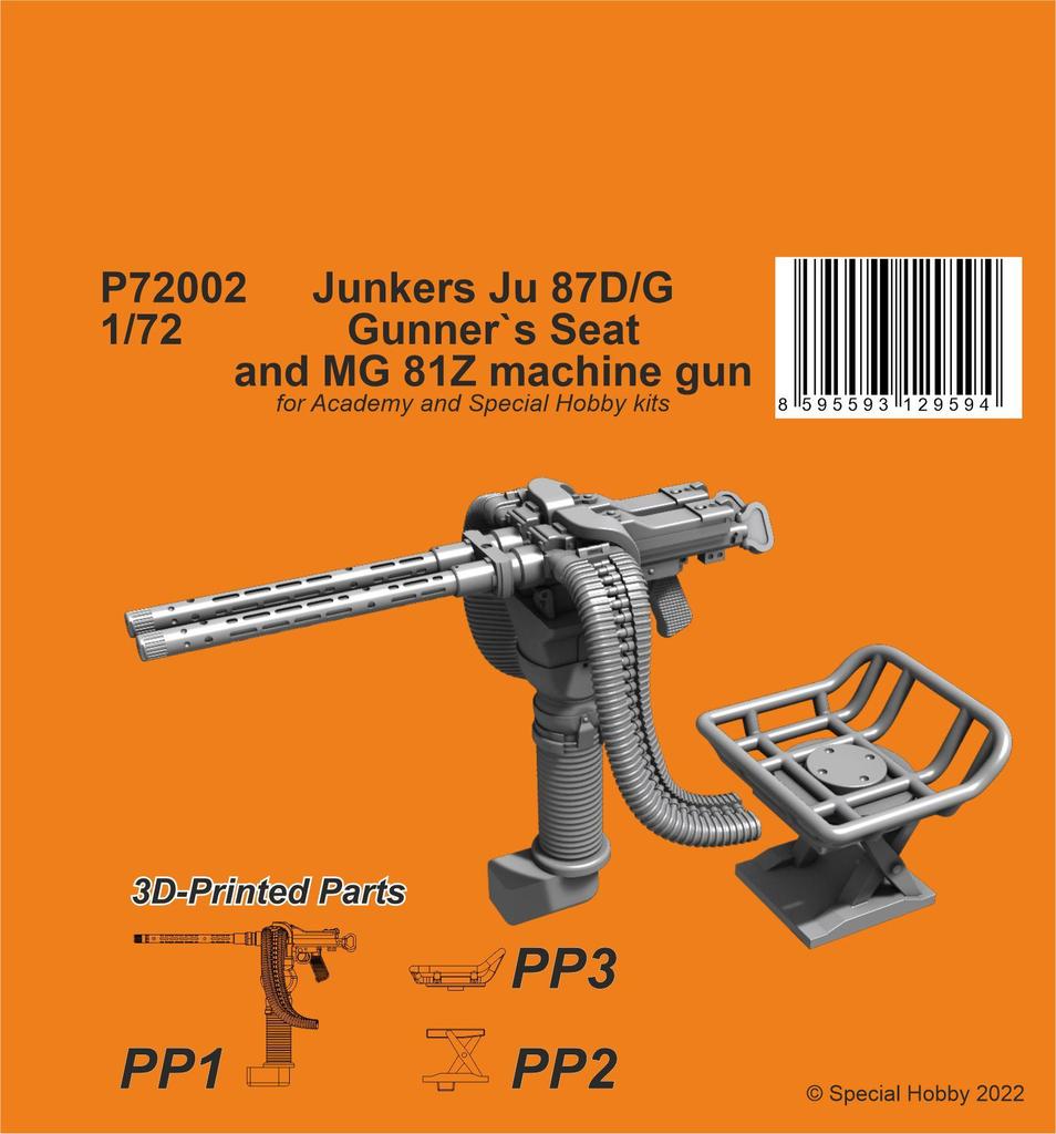 Special-Hobby-P-72002-Ju-87-D-Gunners-seat-and-MG-81Z-8 Ju 87D/G Gunner`s Seat and MG 81Z machine gun in 1:72 von Special Hobby