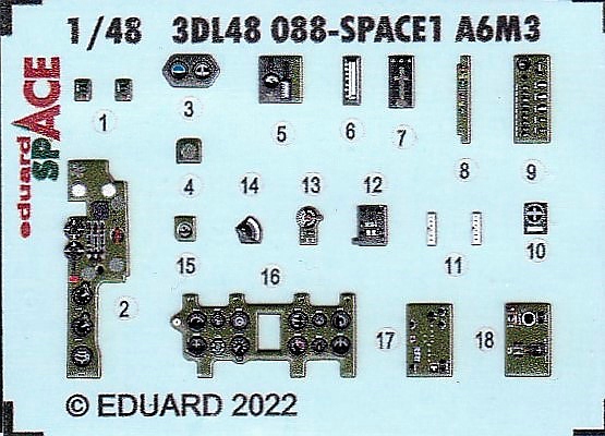 Eduard-3DL48088-Mitsubishi-A6M3-SPACE-2 Eduard SPACE-Set für Mitsubishi A6M3 in 1:48 # 3DL48088