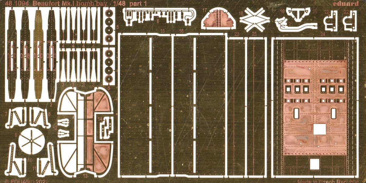 Eduard-481094-Beaufort-bomb-bay-2 Bombenschacht für Bristol Beaufort Mk.I von Eduard in 1:48 #481094