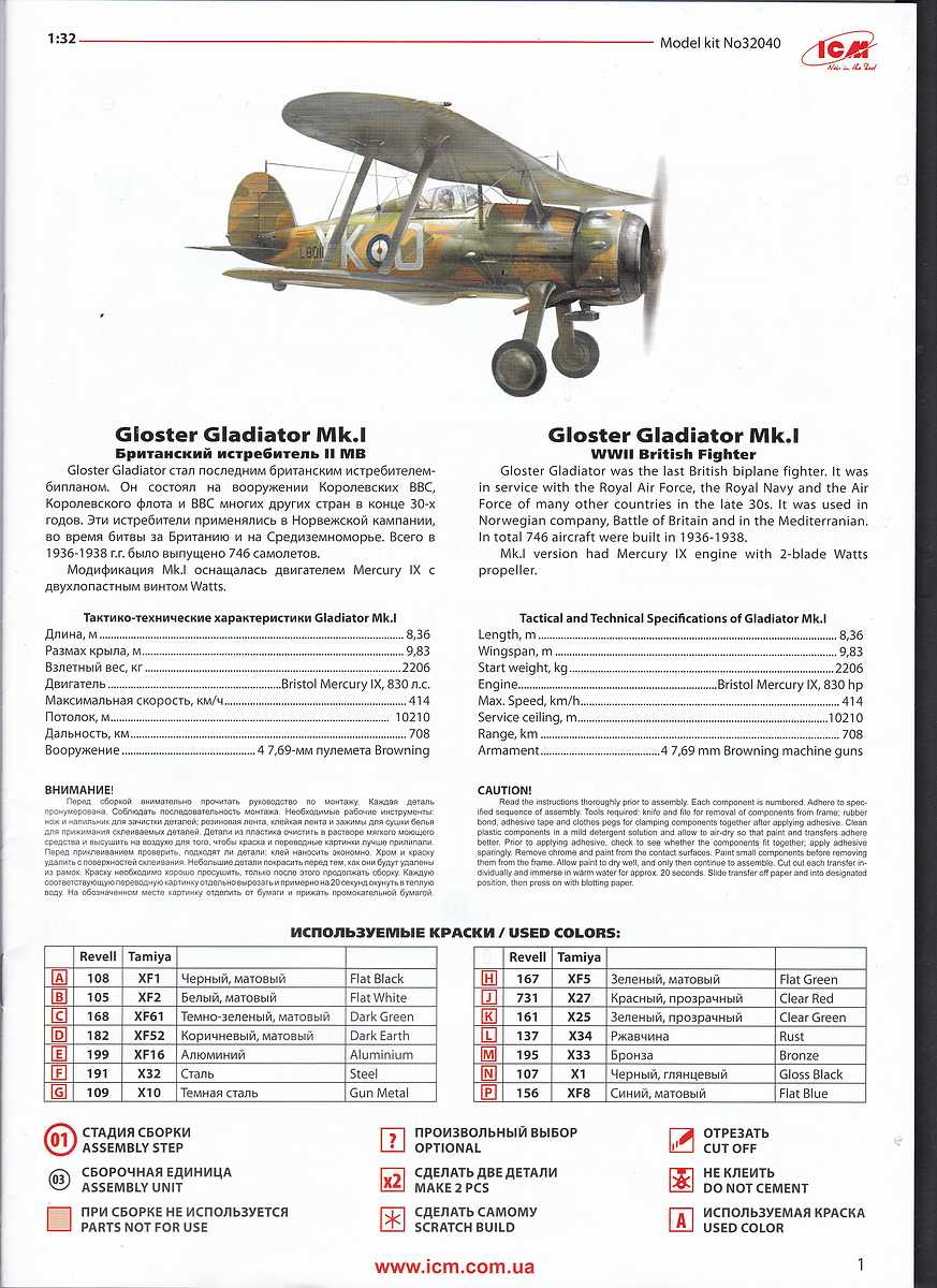 ICM-32040-Gloster-Gladiator-Mk.-I-39 Gloster Gladiator Mk. I in 1:32 von ICM # 32040