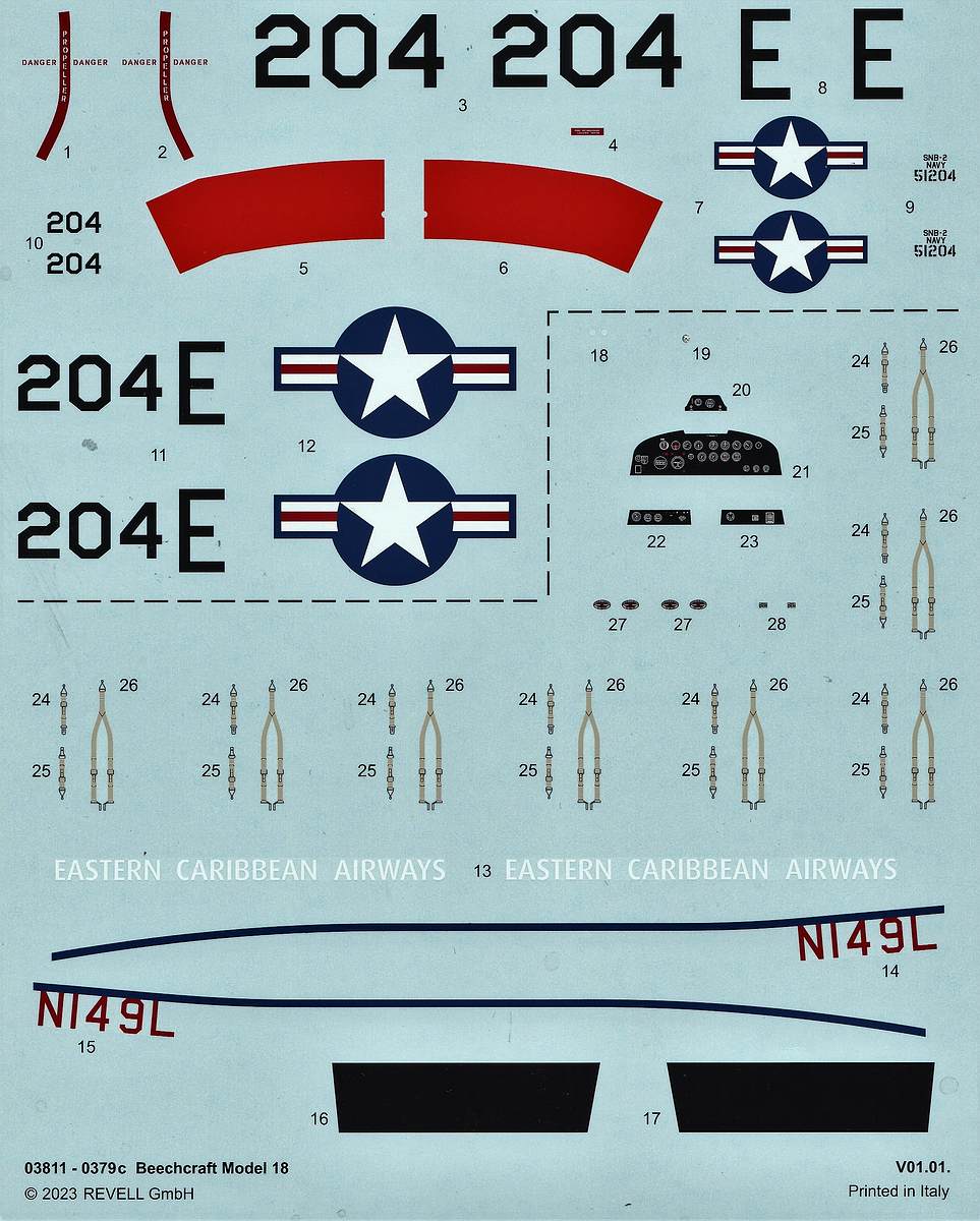 Revell-03811-Beechcraft-Model-18-Bauanleitung-1 Beechcraft Model 18 in 1:48 von Revell # 03811