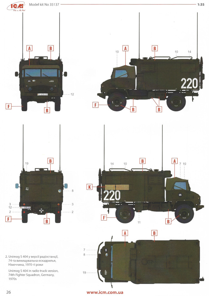 Anleitung26 Unimog S404 German Military Radio Truck 1:35 ICM #35137