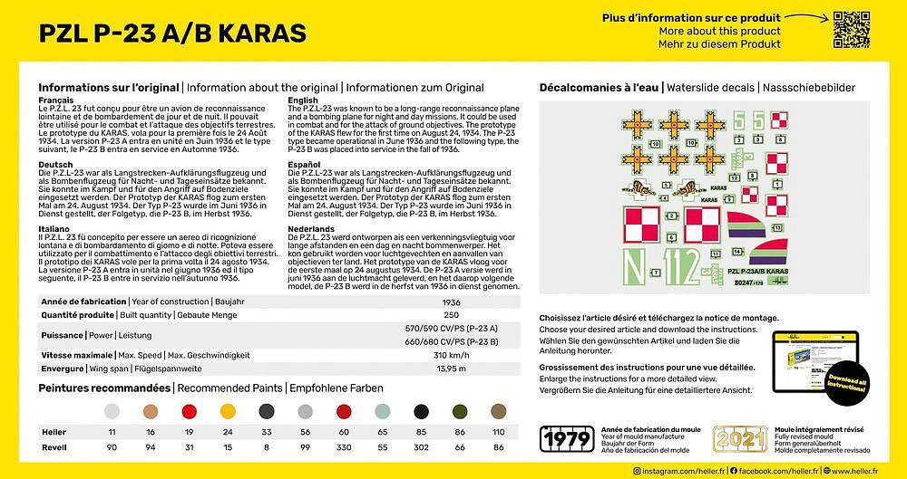 Heller-80247-PZL-P-23-Karas-2 PZL P-23 Karas in 1:72 von Heller # 80247