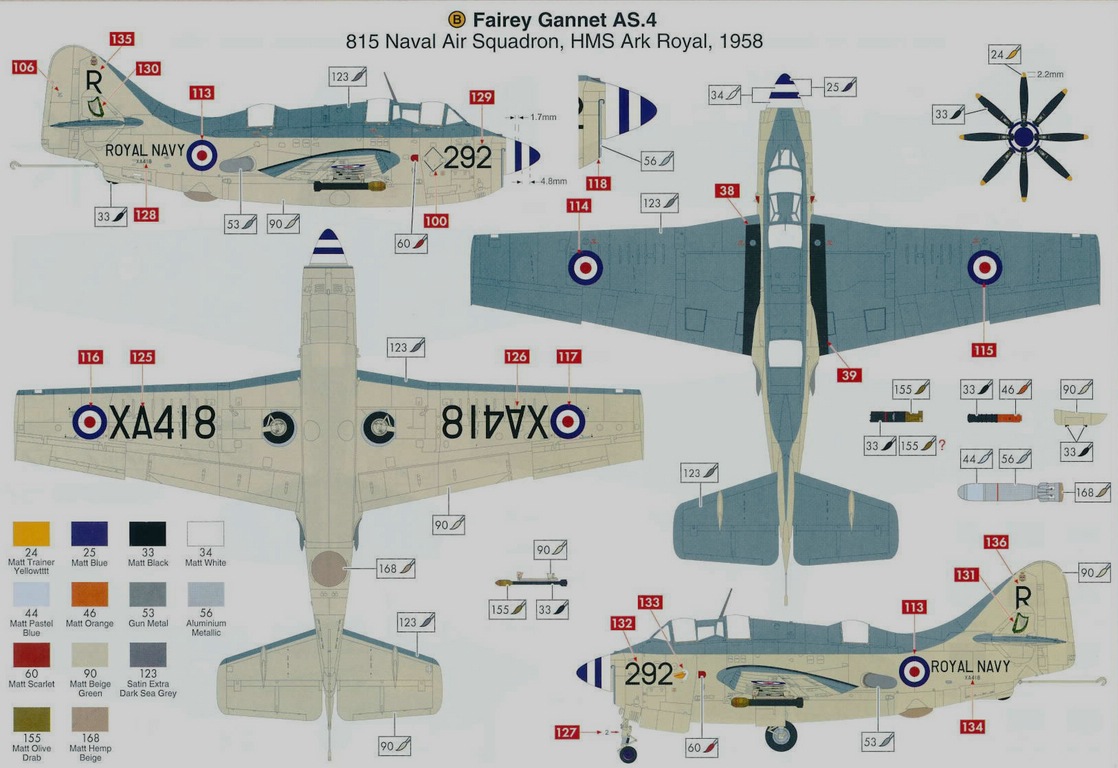Airfix-A-11007-Fairey-Gannet-145 Fairey Gannet AS.1/AS.4 in 1:48 von Airfix # A 11007