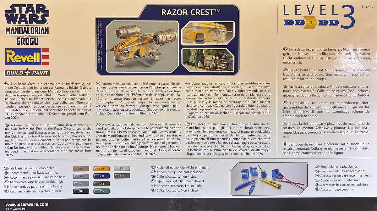 Revell-06747-Star-Wars-Razor-Crest-26 RAZOR CREST - THE MANDALORIAN in 1:72 von Revell # 06747
