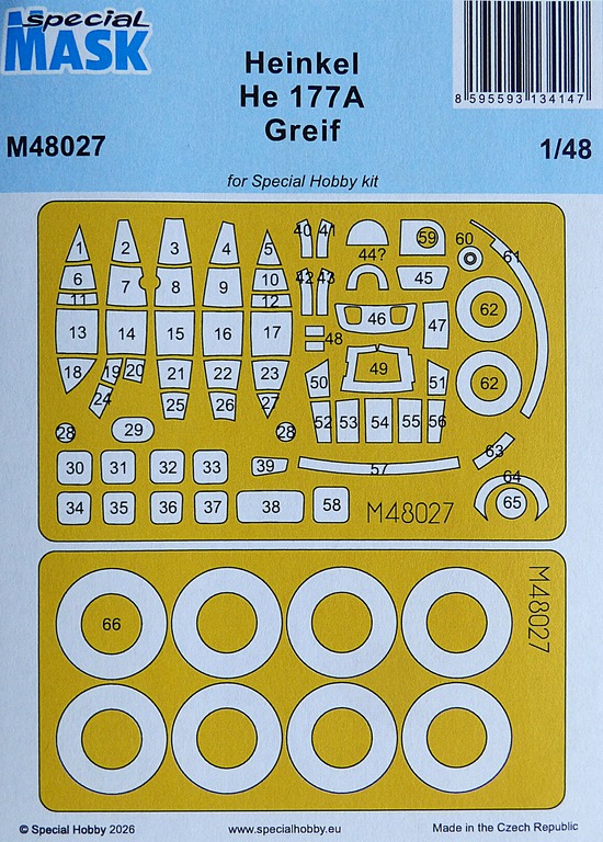 Special-Hobby-M-48027-Maskenset-He-177-5 Maskenset für die Heinkel He 177A „Greif“ von Special Hobby in 1:48 #M48027